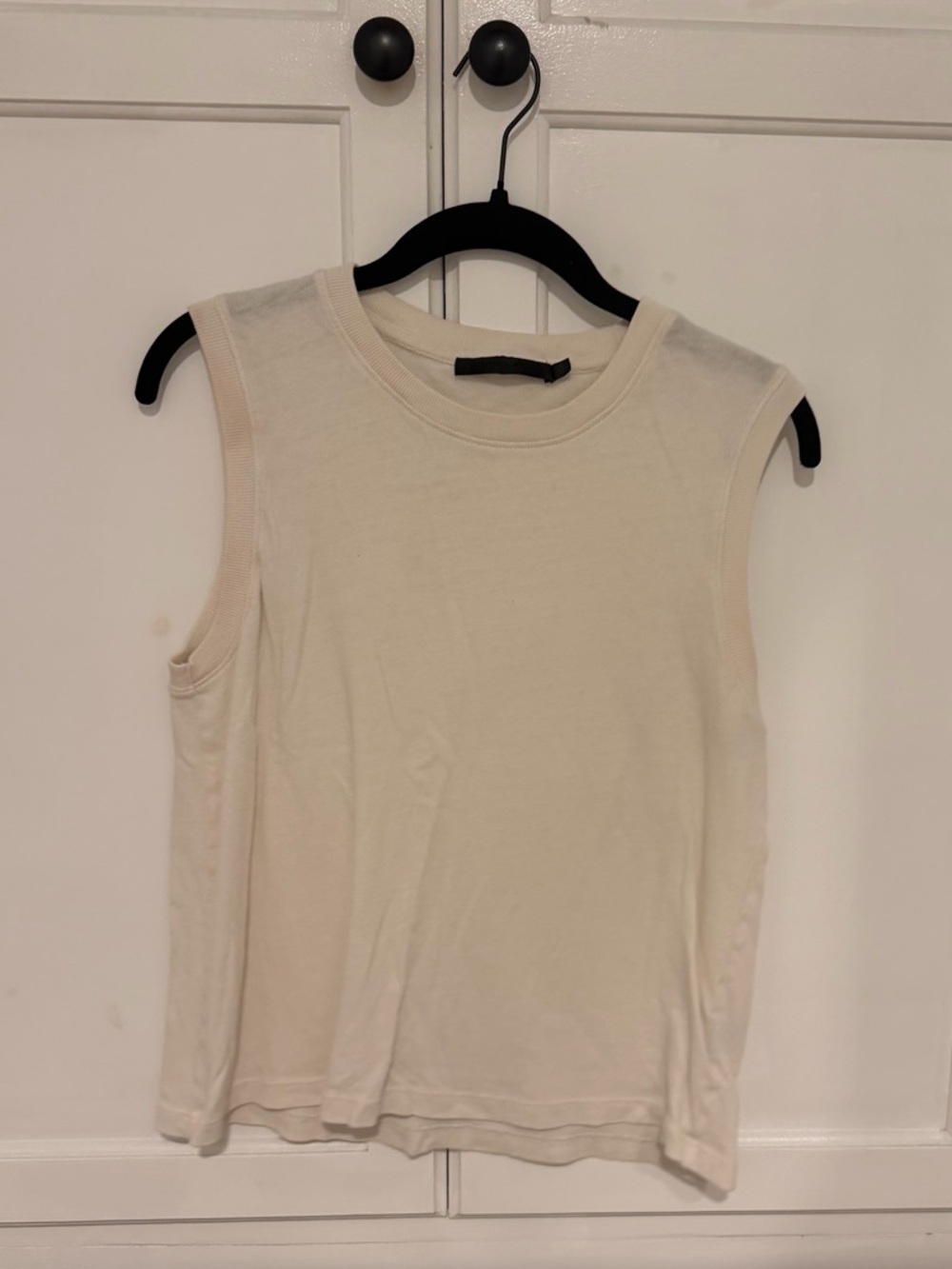 Jenni Kayne Cream Knit Crewneck Tank